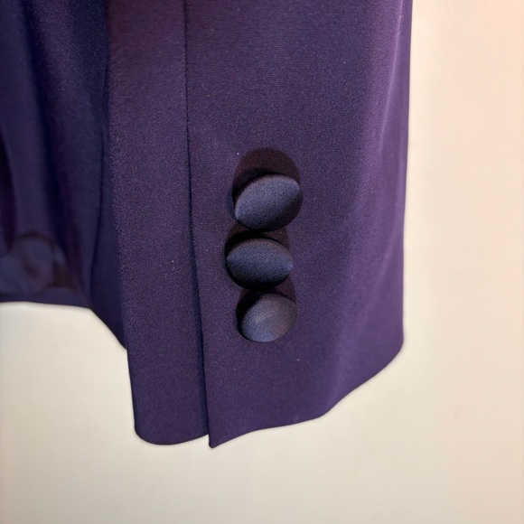 LUISA SPAGNOLI Sz 50 Blazer Satin Layer and Buttons Shoulder Pads 90s Vibe Lined - Picture 9 of 9